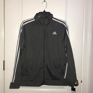 adidas long sleeve gray zip up